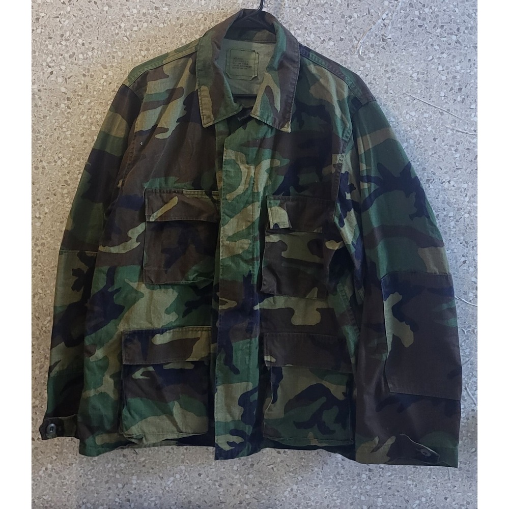 Vtg. Camo.Woodland Jacket,Men,Green/Brown For Outdoors Enthusiast,Hiking,Size L